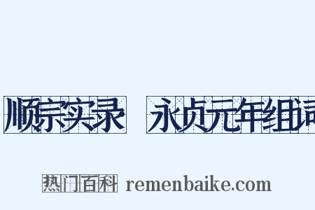 顺宗实录·永贞元年组词是什么意思的图片
